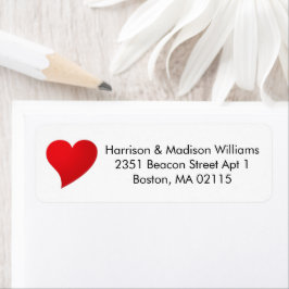 Returadress för anpassningsbar av akut rött hjärta returadress etikett