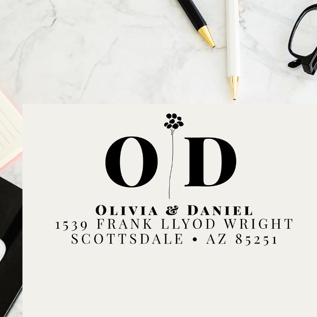 Returadress för Anpassningsbar av Elegant i Bröllo Självfärgande Stämpel (Skapare uppladdad)