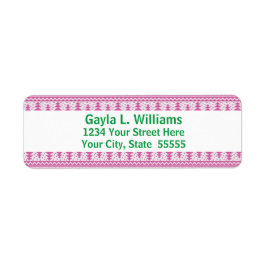 Returadress för Anpassningsbar av rosa och Grönt Etikett