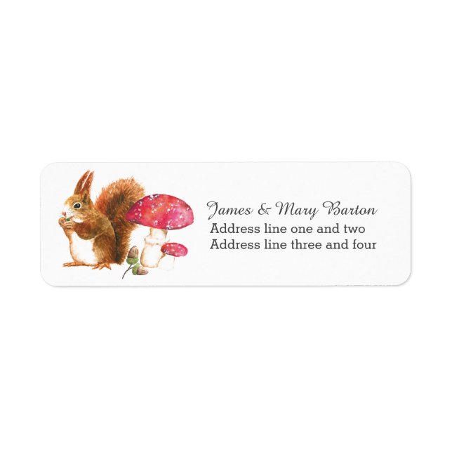 Returadress för Anpassningsbar för ekorreträ, höst Returadress Etikett (Framsidan)