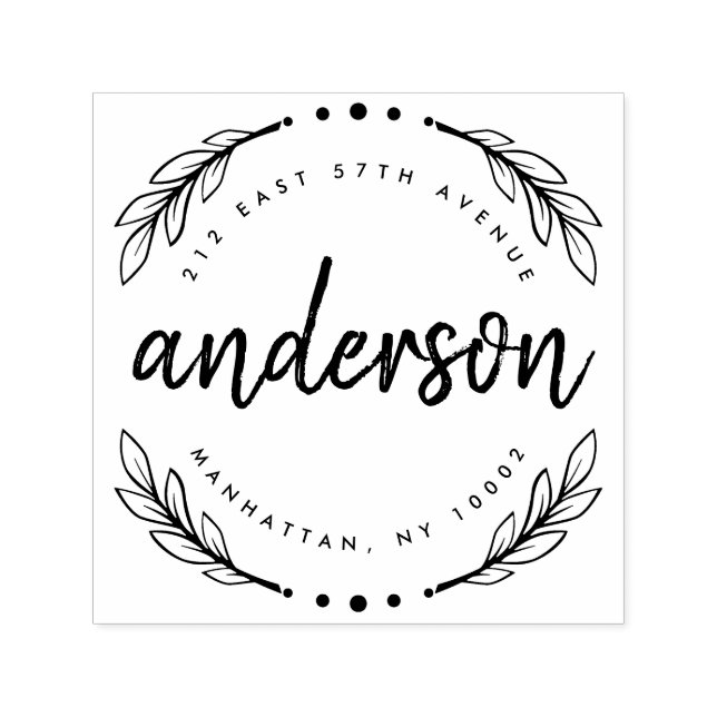 Returadress för anpassningsbar Rustic Push-skriptf Självfärgande Stämpel (Design)