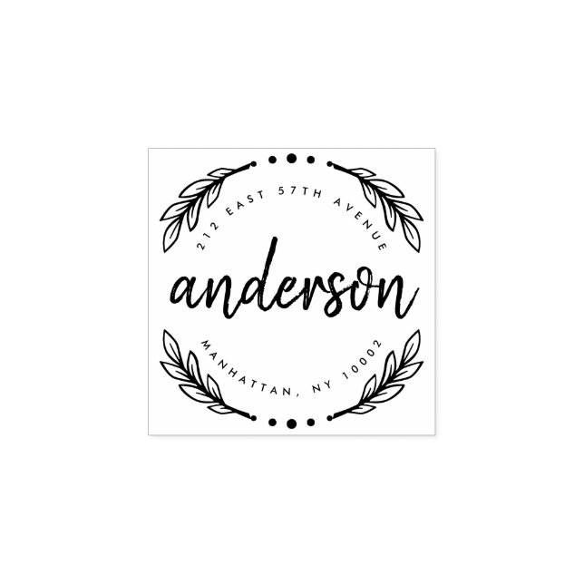 Returadress för anpassningsbar Rustic Push-skriptf Stämpel (Tryck)