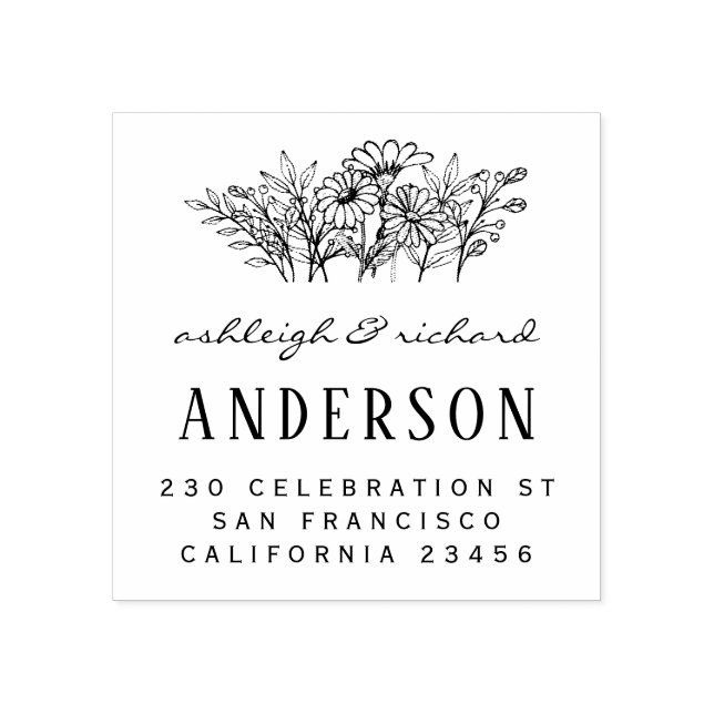 Returadress för Anpassningsbarna Bröllop Namn Stämpel (Tryck)