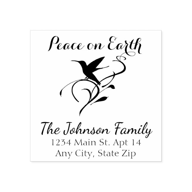 Returadress för Anpassningsbarna Jul Hummingbird P Stämpel (Tryck)