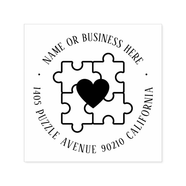 Returadress för autism - medvetandegörande puzzle  självfärgande stämpel (Design)