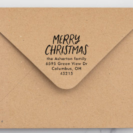 Returadress för avslappnad av god jul helgdag självfärgande stämpel