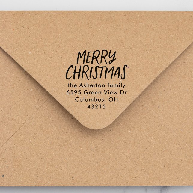 Returadress för avslappnad av god jul helgdag självfärgande stämpel (Skapare uppladdad)