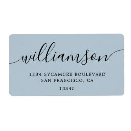 Returadress för baby blue skriptfamilj fraktsedel