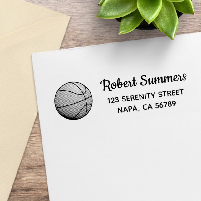 Returadress för basketboll stämpel (Skapare uppladdad)
