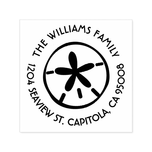 Returadress för Beach Sand Dollar Självfärgande Stämpel (Design)