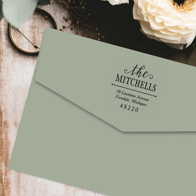 Returadress för beaktansvärd Namn-Elegant Självfärgande Stämpel (Skapare uppladdad)