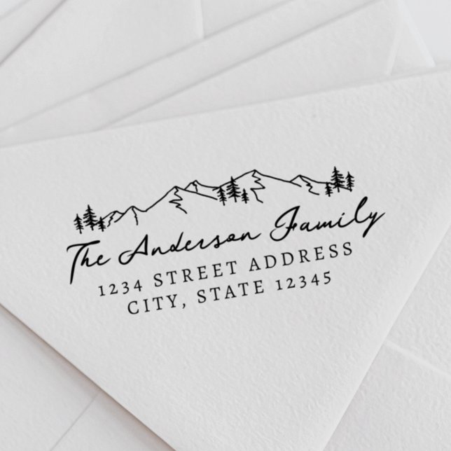 Returadress för berg- och Gräs-handskript Självfärgande Stämpel (Skapare uppladdad)