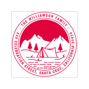 Returadress för berg och Gräs-rundcamping Självfärgande Stämpel