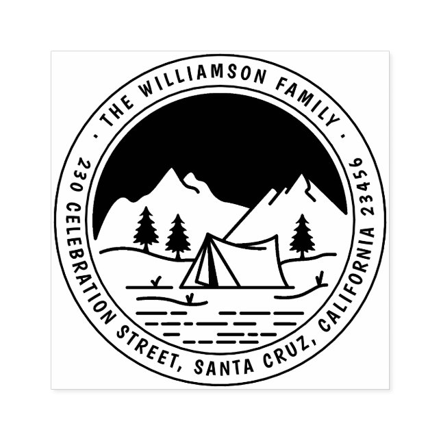 Returadress för berg och Gräs-rundcamping Stämpel (Tryck)