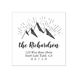 Returadress för bergskiss stämpel