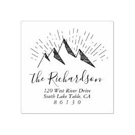 Returadress för bergskiss stämpel