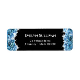Returadress för blå kristaller returadress etikett