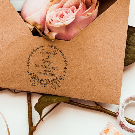 Returadress för Blommigt av elegant Stämpel