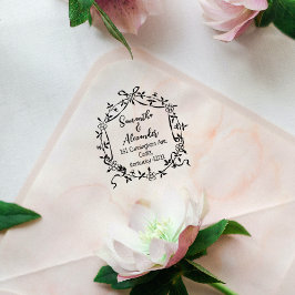 Returadress för Blommigt av elegant Stämpel