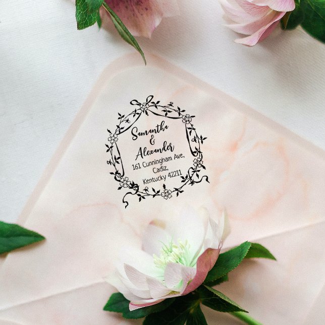 Returadress för Blommigt av elegant Stämpel (Skapare uppladdad)