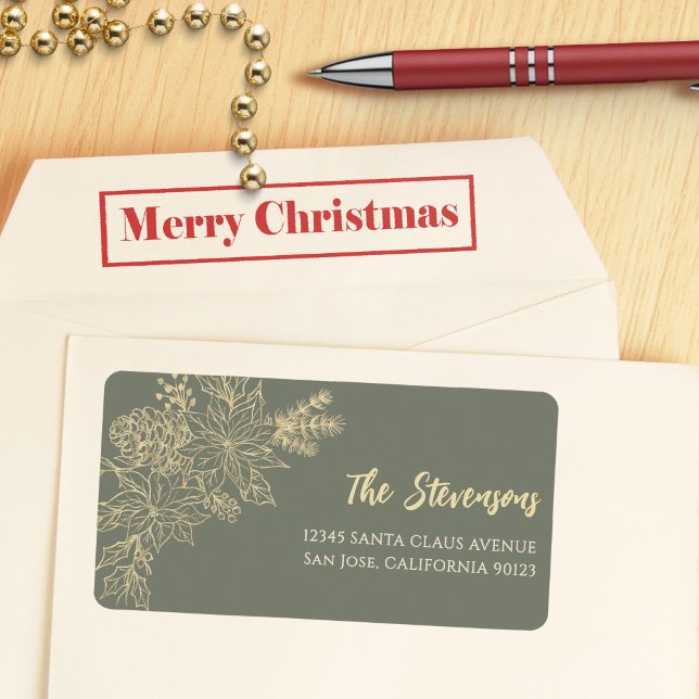 Returadress för Blommigt av Grönt Adressetikett (Skapare uppladdad)