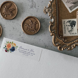 Returadress för Blommigt av Multifärgad Elegant  Etikett