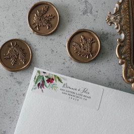 Returadress för Blommigt av tropisk Färgad Returadress Etikett