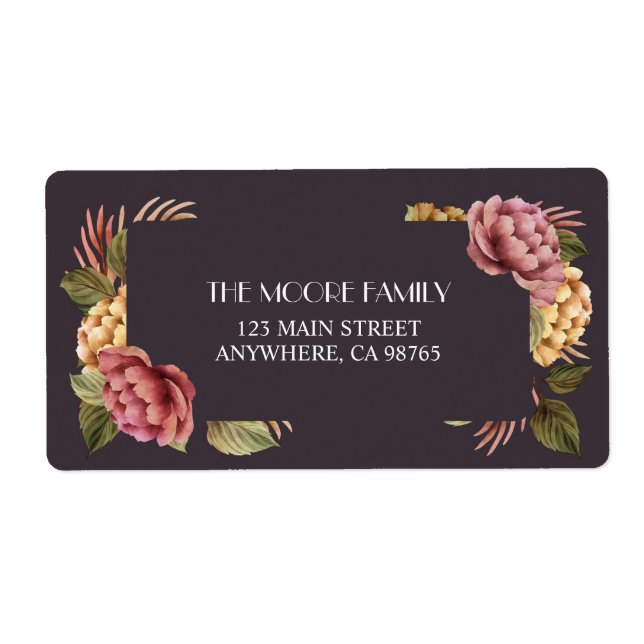 Returadress för Blommigt av vattenfärg i elegant Fraktsedel (Framsidan)