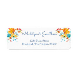 Returadress för Blommigt med ljusfärgad vattenfärg Returadress Etikett