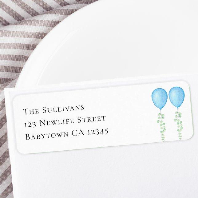 Returadress för Blue Ballows Twillingars Baby Show Returadress Etikett (Skapare uppladdad)