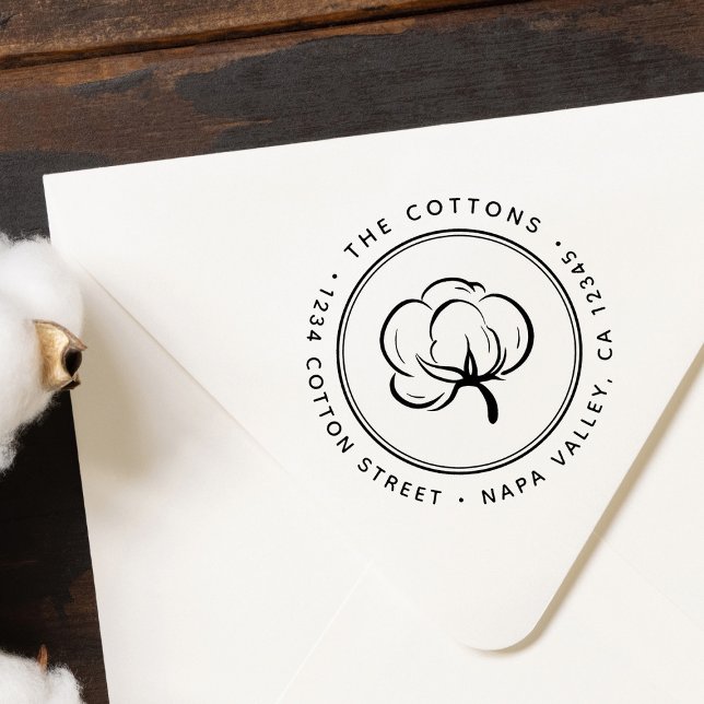 Returadress för bomullsblad självfärgande stämpel (Skapare uppladdad)