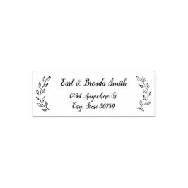 Returadress för botaniskt Gräns-skript Självfärgande Stämpel