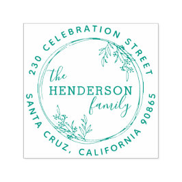 Returadress för botaniskt utandningsomslag i hand  självfärgande stämpel