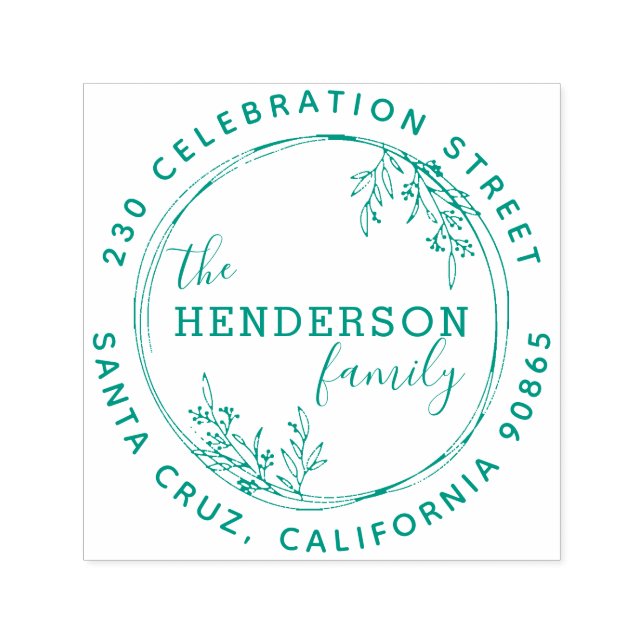 Returadress för botaniskt utandningsomslag i hand  självfärgande stämpel (Design)