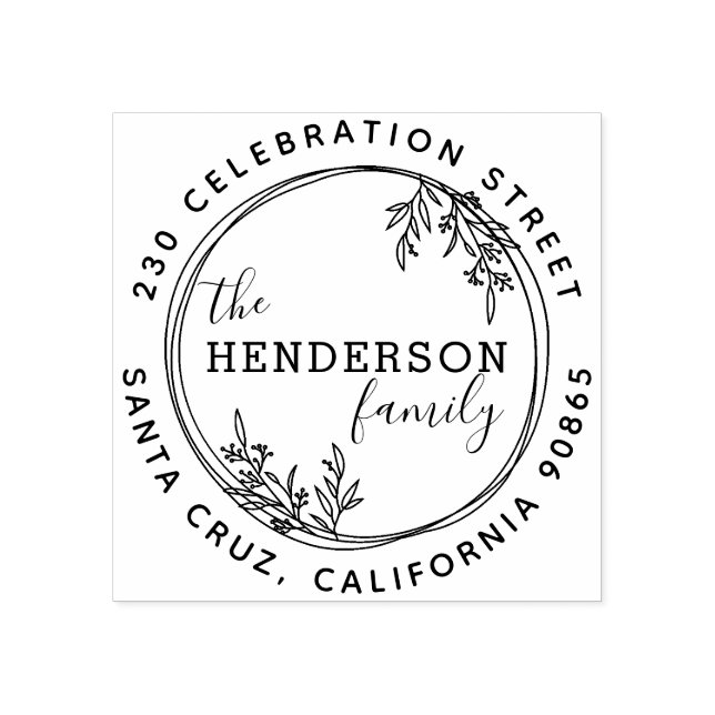 Returadress för botaniskt utandningsomslag i hand  stämpel (Tryck)