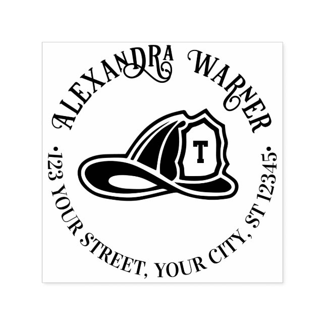 Returadress för brandsläckare Helmet Namn Självfärgande Stämpel (Design)