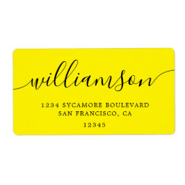 Returadress för Bright Gult Script-familj Fraktsedel