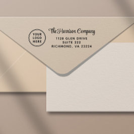 Returadress för Business Logotyp Script Självfärgande Stämpel