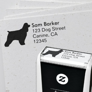 Returadress för cockerspanielSpanielSilhouette Självfärgande Stämpel
