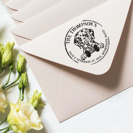 Returadress för Dalmatien Anpassningsbar Family Stämpel