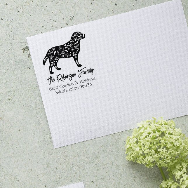 Returadress för dekorerad arbets- och familjefamil stämpel (Skapare uppladdad)