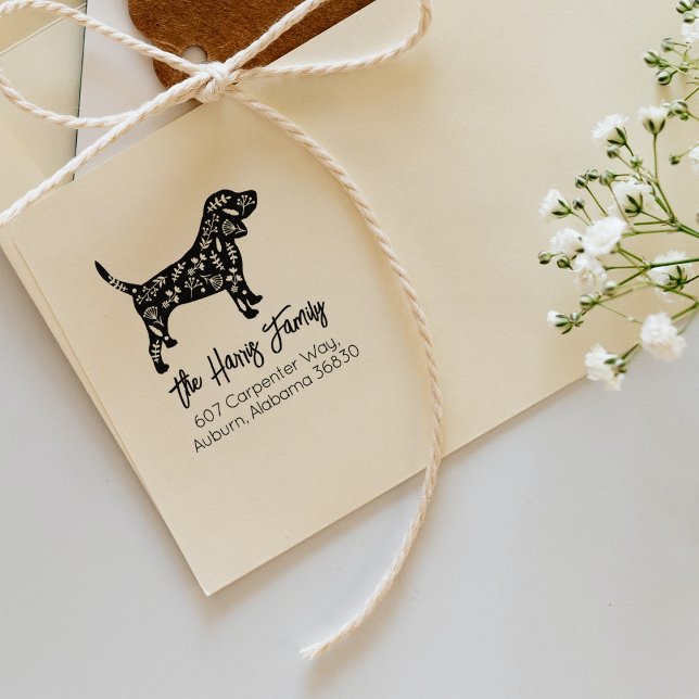 Returadress för dekorerad Beagle-familj Stämpel (Skapare uppladdad)