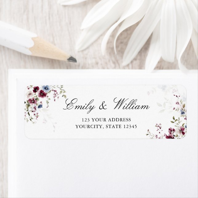 Returadress för den moderna Elegantens vattenfärgs Returadress Etikett (Insitu)