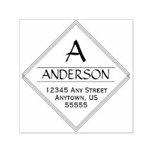 Returadress för diamantform Kalligrafi