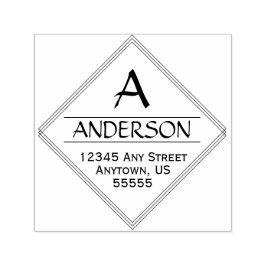 Returadress för diamantform Kalligrafi Självfärgande Stämpel