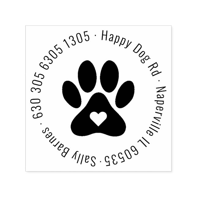 Returadress för Djurälskare av modern rund utskrif Självfärgande Stämpel (Design)