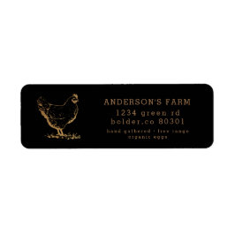 returadress för ekologisk äggodling i guld returadress etikett
