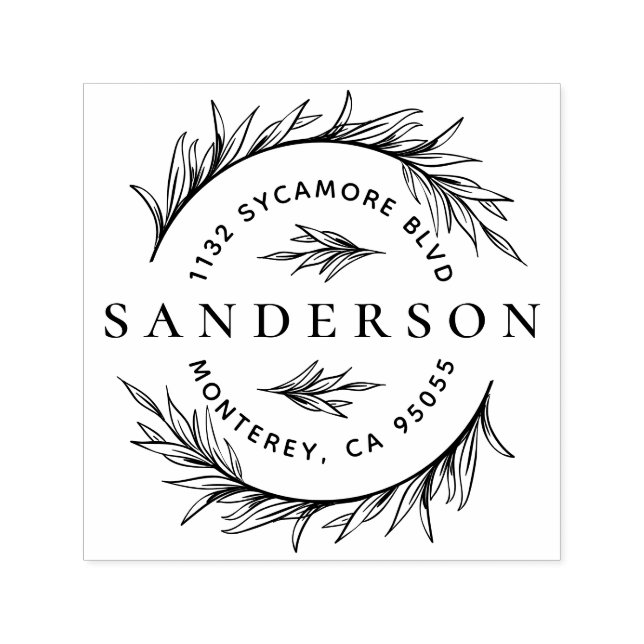 Returadress för elegant av andedräkt och klassbrev självfärgande stämpel (Design)