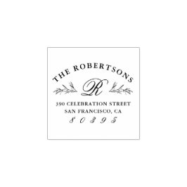 Returadress för Elegant av botaniska skript i Mono Stämpel