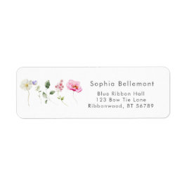 Returadress för elegant av jokerblommor, babydusch etikett